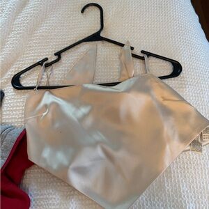 Satin Cream Crop Top